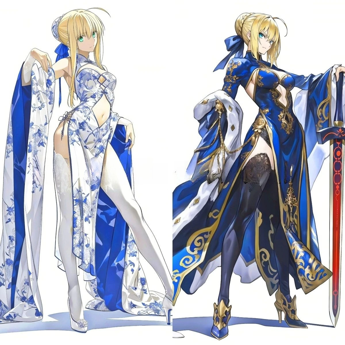 Fate Anime Merchandise - アニメ2Dフェイトグッズ - 精巧でスタイリッシュな新しいチャイナドレスのスタンドフィギュア、デスクトップ装飾、コレクション、ホリデーギフトに最適