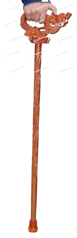 Peach wood cane, faucet, crutch, elderly walking stick, solid wood carving