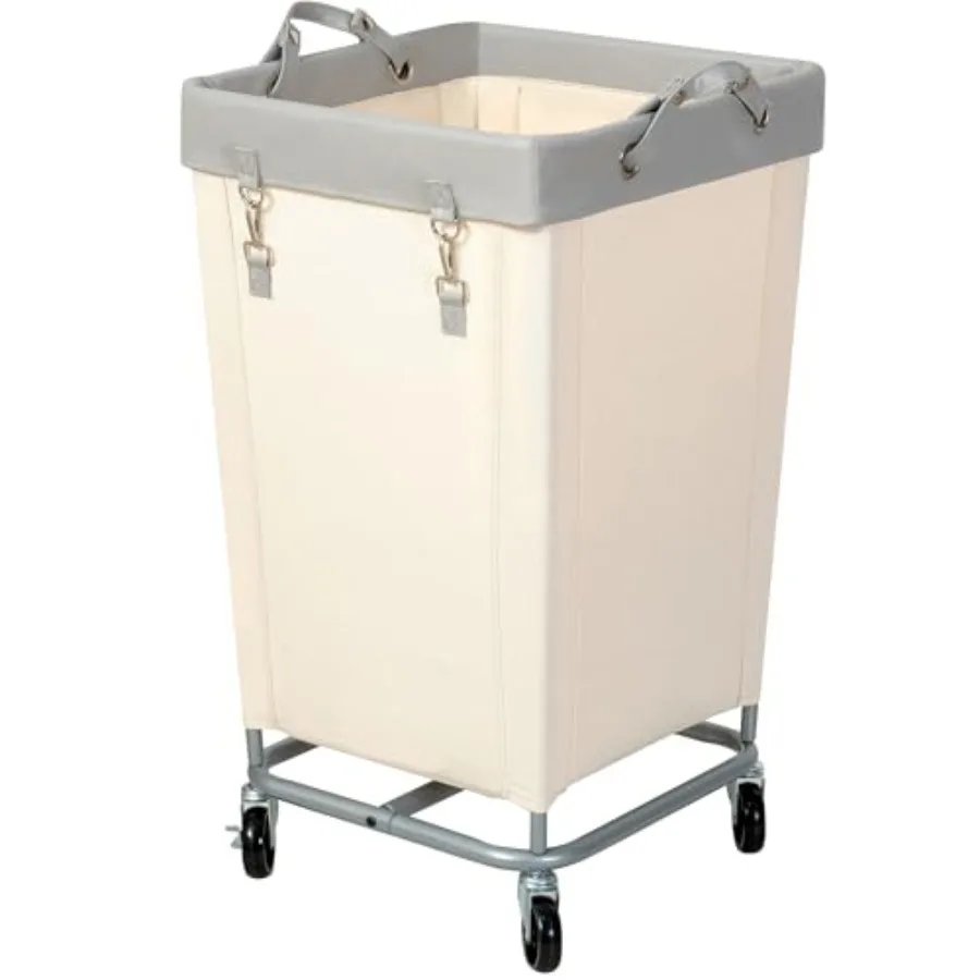 

Корзина для белья на колесиках 160 л, передвижная корзина-сортировщик для белья с прочной стальной рамой, большая корзина для одежды с ручками