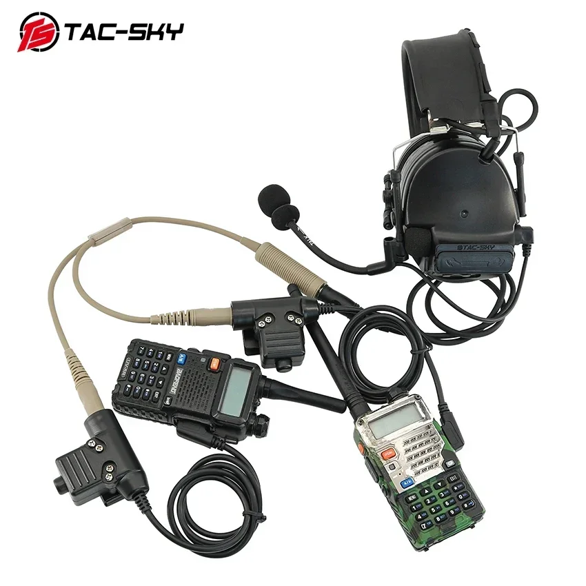 Tactical Headset Adapter Single Pass to Dual Pass Cable Compatible with COMTA SORDIN Tactical Hunting Shooting Headset