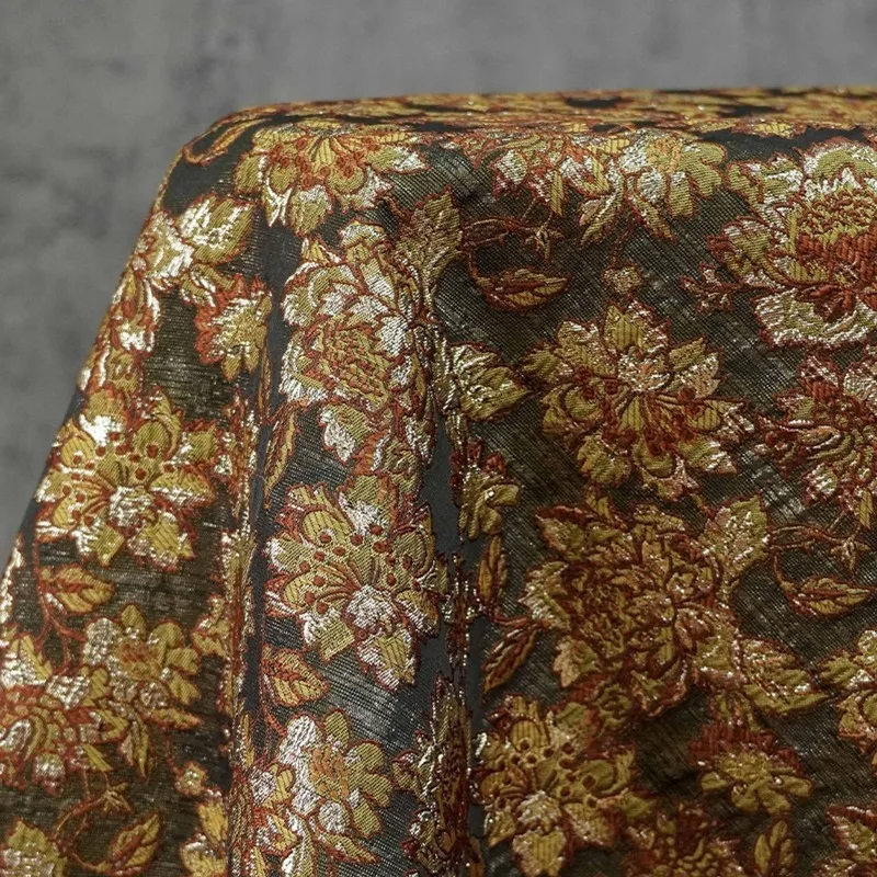 

Металлическая проволока, парча с цветком, жаккардовая ткань для вечернего платья, жилета, дизайна одежды, окрашенная пряжа, ткань «сделай сам» на метр, швейный материал