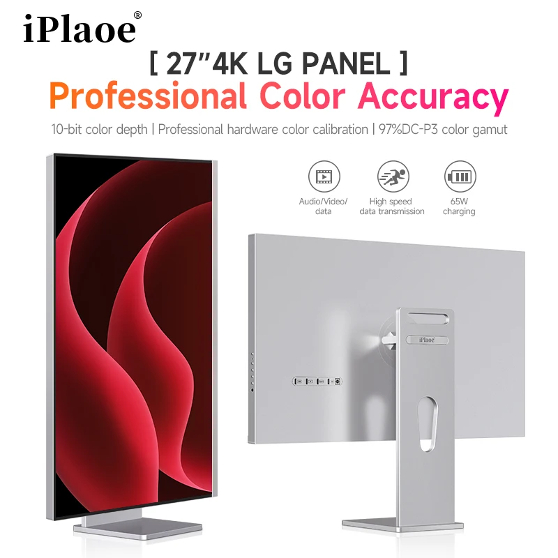 

Elegant 27" 4K IPS Monitor with Matte-like Screen, 97% DCI-P3, 1300:1 Contrast, 65W Type-C Reverse Charge with Alloy Body