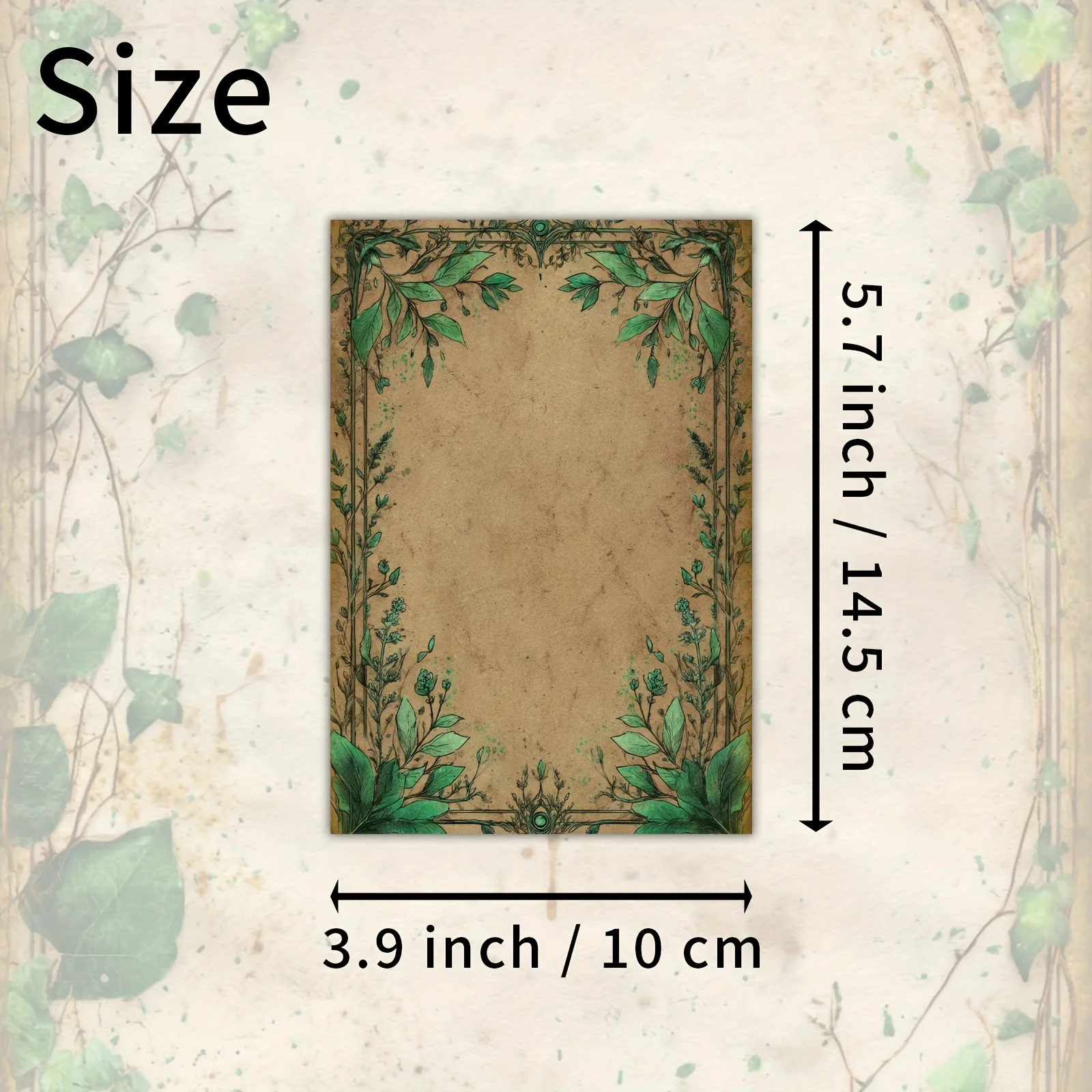 20PCS Postcards with Green Borders, Featuring Classic Style Girl Art Illustrations, Perfect for Scrapbooks and Handmade Crafts