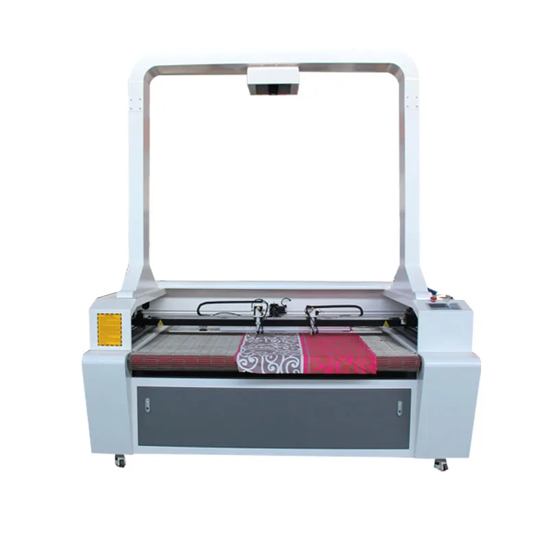 Dual Head CO2 Laser Cutting Machine for Leather Fabric & Wood Automatic with CCD Camera Supports AI & BMP Formats