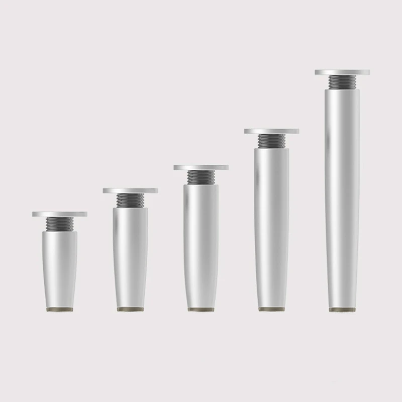 4Pcs Adjustable Furniture Legs Aluminum Alloy Cabinet Table Chair Sofa Leg With Non-Slip Rubber Base