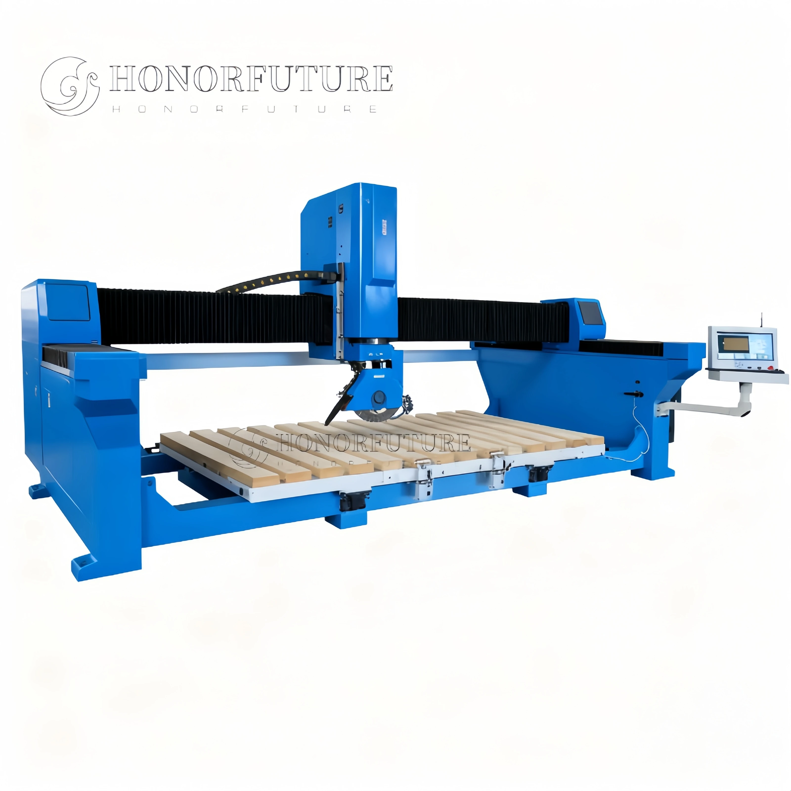 Heavy Precision 5 Axis Quartz Granite Marble Stone CNC Milling Cutting Bridge Saw Machine 3200*2000mm Wholesale Price CNC Tools