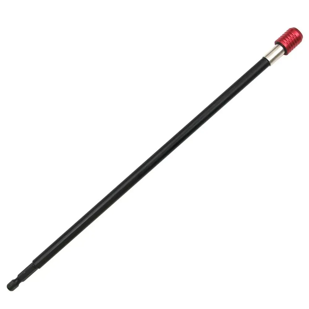 1pc300mmSelf-locking Extension RodRed Extended Hexagonal Handle Quick Release Connecting BarScrewdriver Extension AccessoryTool