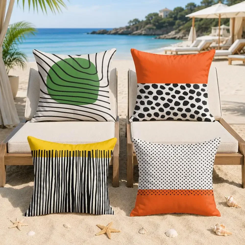 Mid Century Modern Pop Art Cushion Cover Silky Short Plush Invisible Zipper Dustproof Sofa Pillow Case For Home Decor