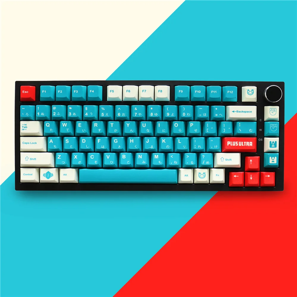 gmk-デクキーキャップ-染料昇華-pbt-クリアフォント-人間工学に基づいたデザイン-129-キー-チェリープロファイル-61-64-104-108-mx-スイッチ-メカニカルキーボード用