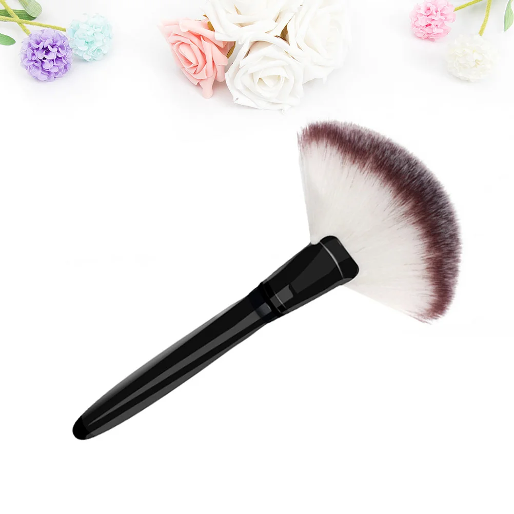 Großer Fächer-Make-up-Pinsel, Holzgriff, großer Rouge-Puder, Foundation-Pinsel, weiche Nylonborsten, Kosmetik-Werkzeug für ein perfektes Gesicht