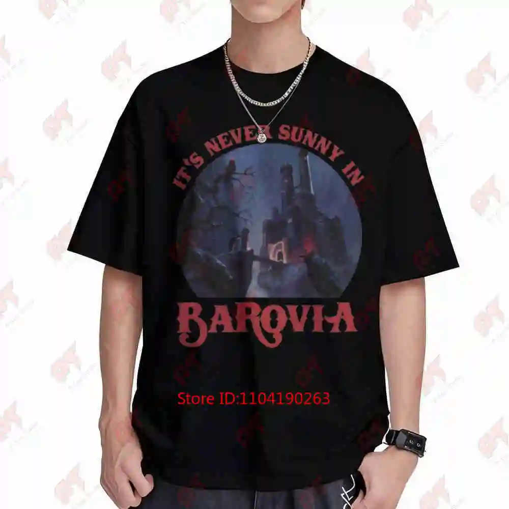 It's Never Sunny In Barovia Funny DnD Parody Curse Of Strahd Short Sleeve Tee 100% Cotton T-Shirt