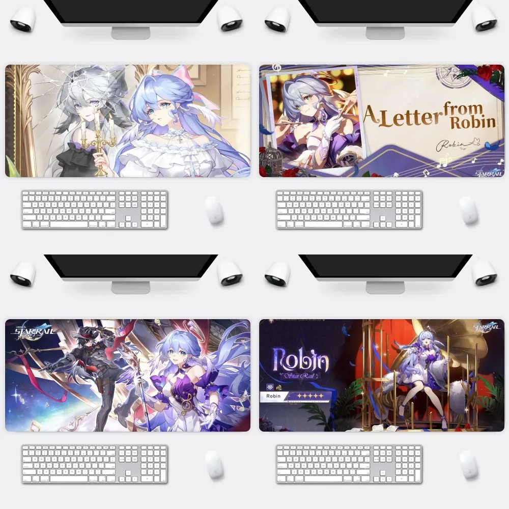 

Game Honkai Star Rail Robin S Mousepad Office Large Small Mouse PC Computer Game Keyboard Rubber Anti-Slip Mice Mat Big