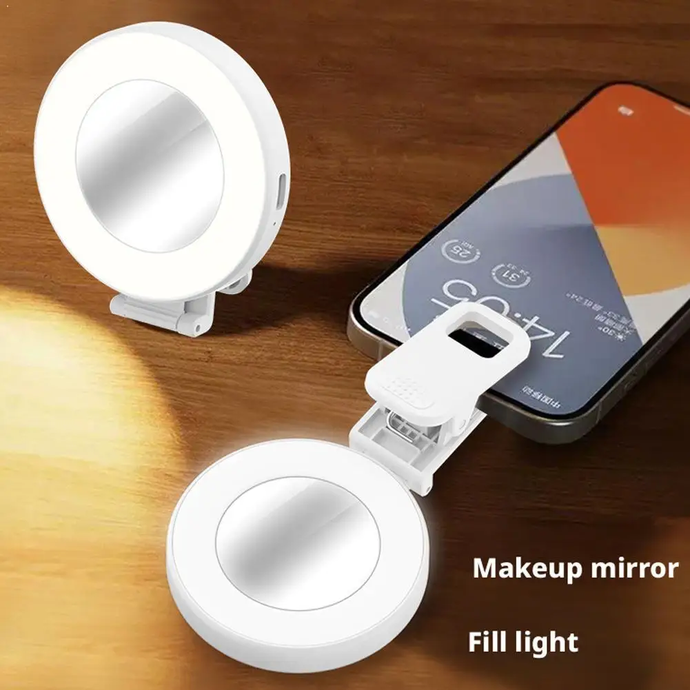 

Светодиодные фонари для селфи для смартфона с регулируемым зажимом для освещения Светодиодный светильник для селфи Мини-портативное заполняющее зеркало для макияжа