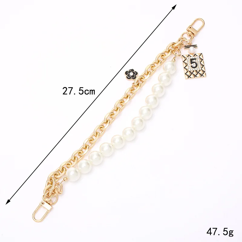 Y2K Taschenketten-Anhänger, Handtaschen-Accessoires, Mehrschichtiger Metallanhänger, Schlüsselanhänger, DIY Schleife, Perle, Blume, Ästhetik für Mädchen, Geschenk – Detail 2