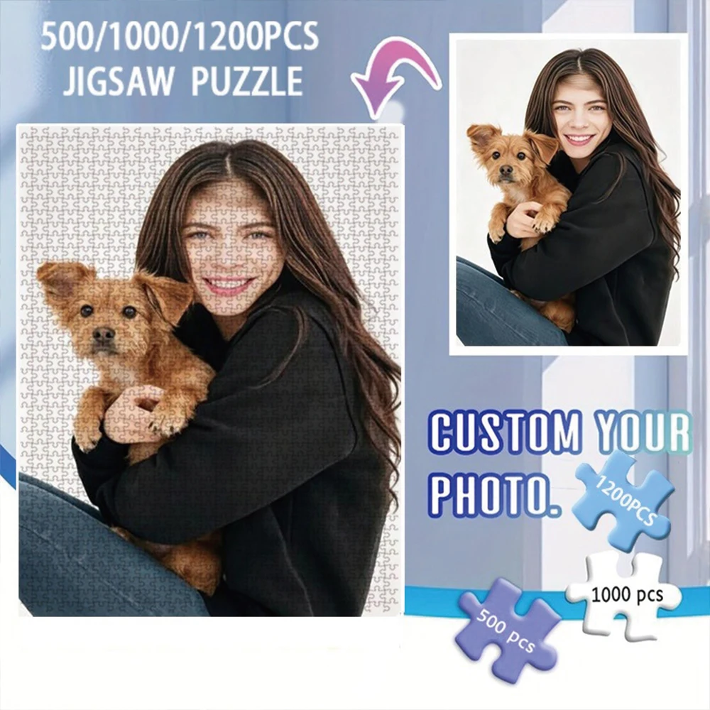 35/300/500/1000pcs Personalized Custom Photo Puzzle Couple Photos Unique Gift For Dad Mom Mother's Day