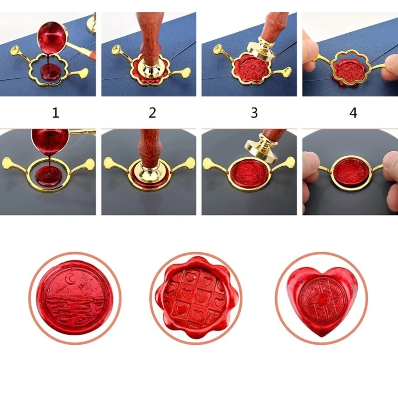 Wax Seal Stamp Rings Metal Sealing Wax Molds Holder For DIY Scrapbook Gift Envelope Card Decoration Sealing Fix Shapes