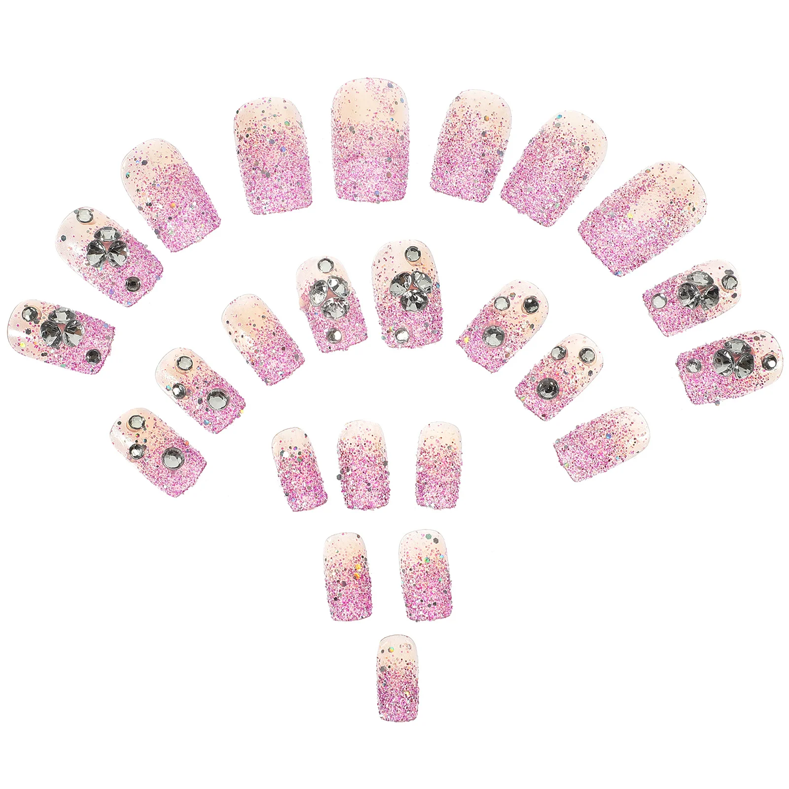24 pièces faux ongles naturels pointes paillettes violet faux ongles ongles artificiels pour les femmes facile à appliquer manucure de fête de mariage