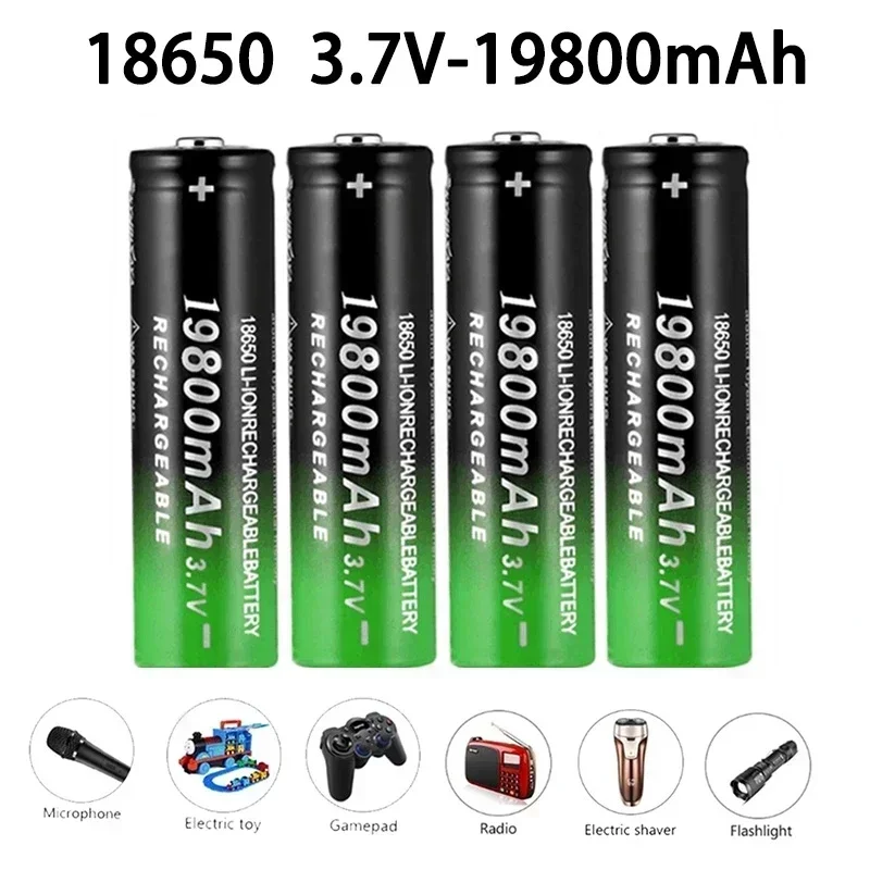 18650 Rechargeable Battery 3.7V 19800MAh For Microphone Electric Toys Gamepad Radio Electric Shaver Flashlight Lithium Battery