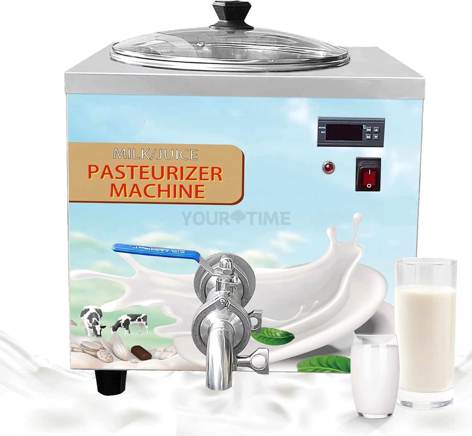 Yourtime, gran oferta, precio al por mayor, máquina de pasteurización de yogur, pasteurizador de leche de 14L, máquina esterilizadora de leche Pasteurizadora