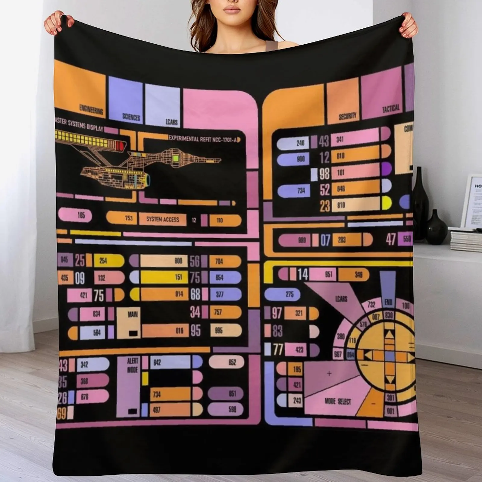 

TNG Interface Space Future Control Panel Throw Blanket Faux Fur Soft Warm Blanket for Bed