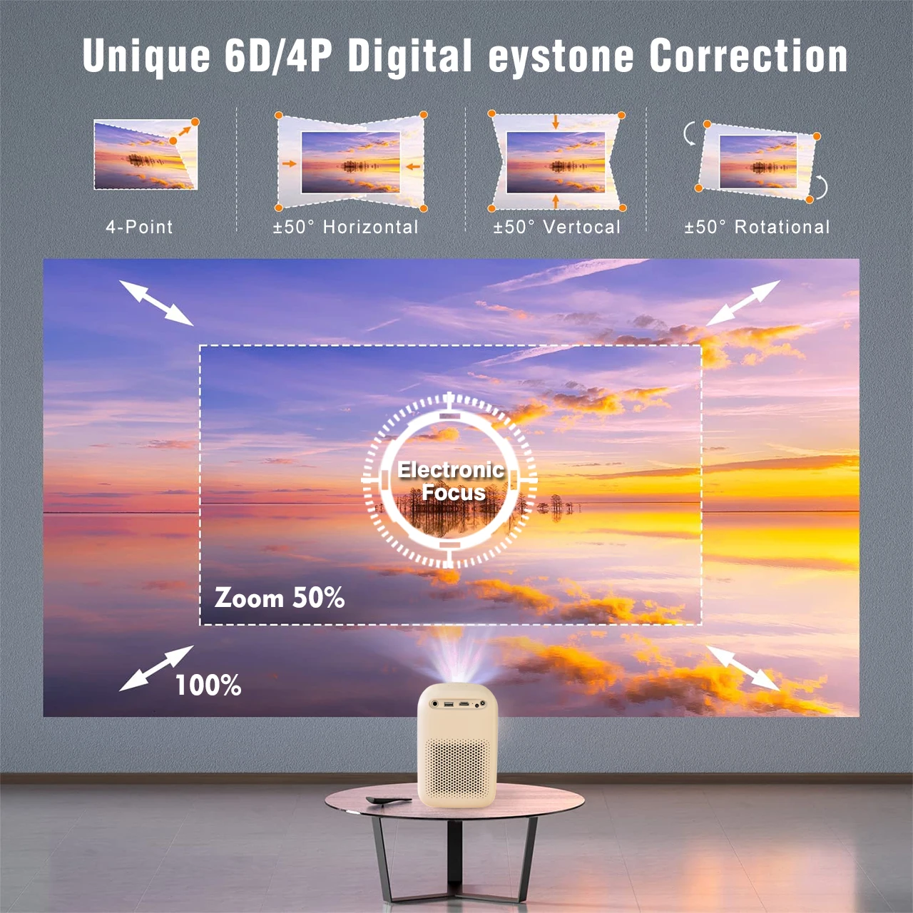 جديد وصول OEM المحمولة البسيطة أندرويد الذكية العارض ثلاثية الأبعاد 4k 1080p 350ANSI لومينز السيارات 6D تصحيح السينما المنزلية جيب العارض