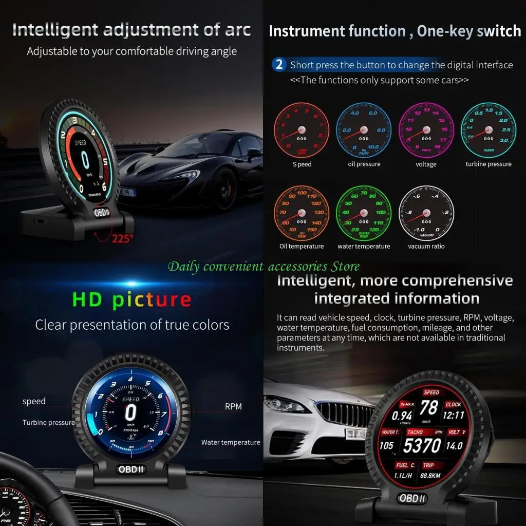 

97QB Многофункциональный ЖК-дисплей для проекционного дисплея GPS-спидометр для наклона проекционного дисплея