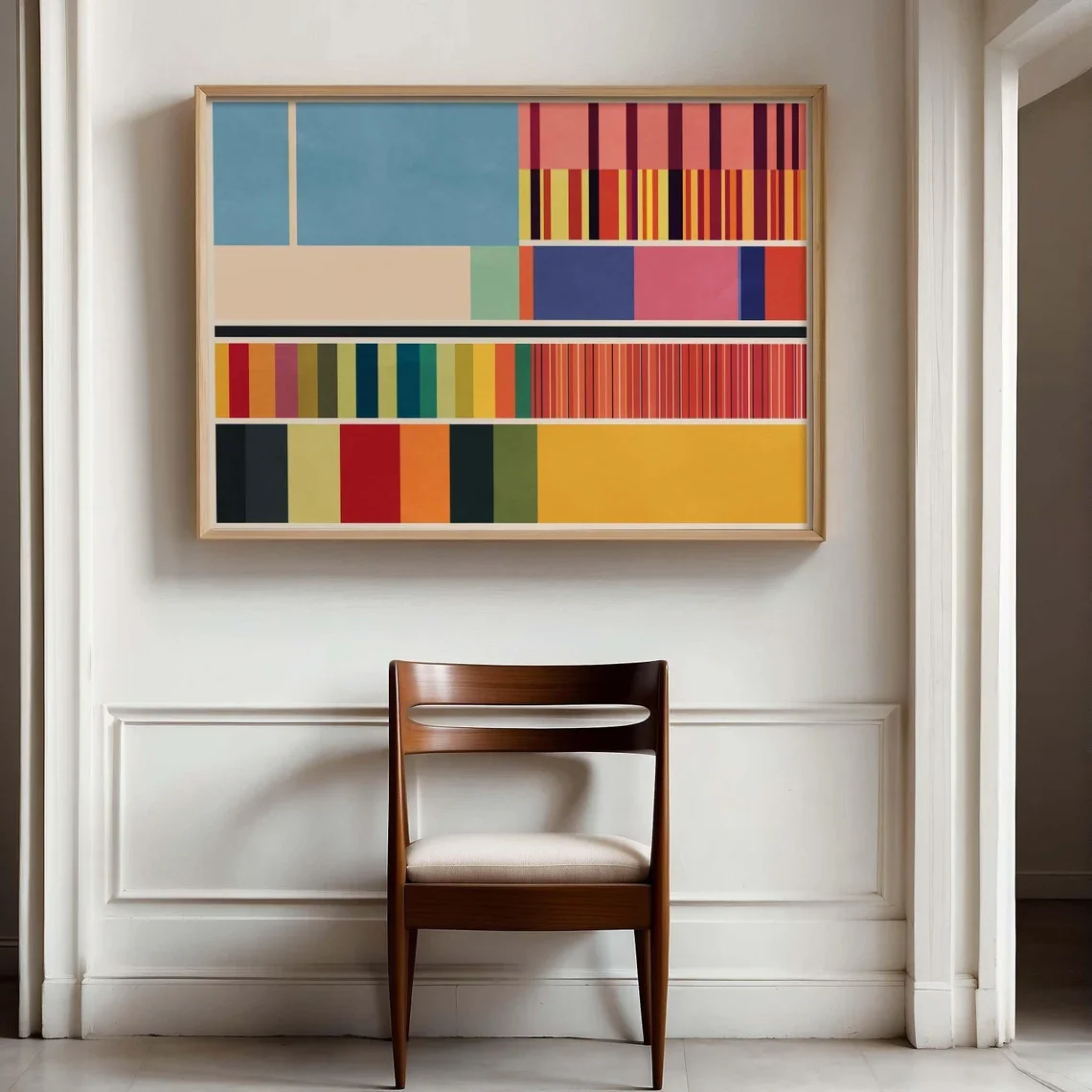 impressao-de-decoracao-de-parede-abstrata-com-listras-coloridas-de-meados-do-seculo-presente-ideal-para-entusiastas-de-design-de-interiores-proprietarios-de-casas-minimalistas-ou