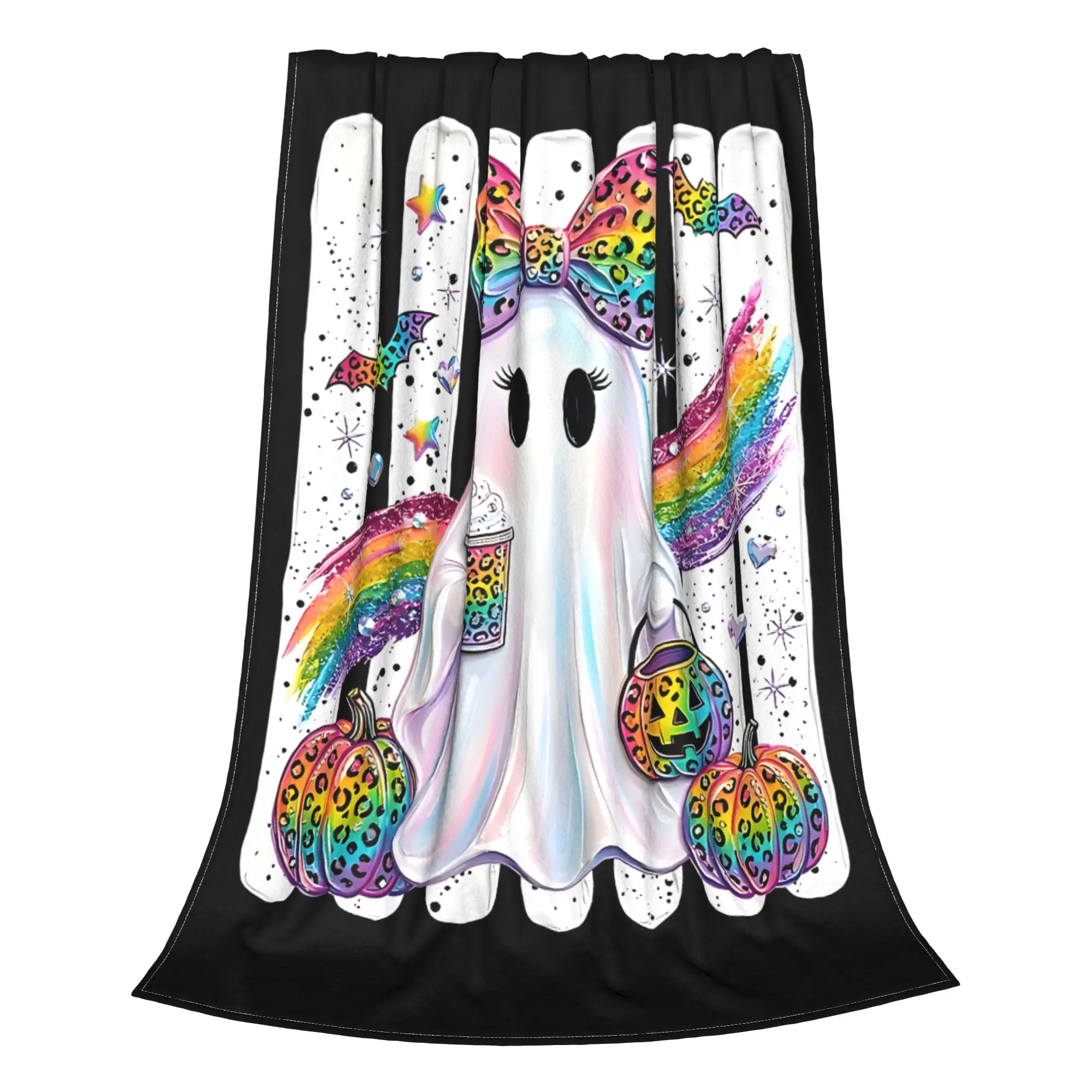 1PC Preppy Ghost Coquette  Winter Blankets for Adults Bedding Home Interior Sofa Knee