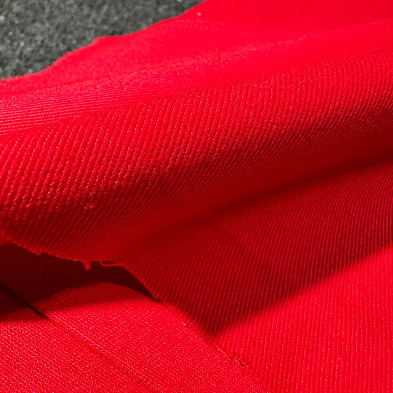 1Meter red cotton denim twill padded fabric jacket jeans special fabric