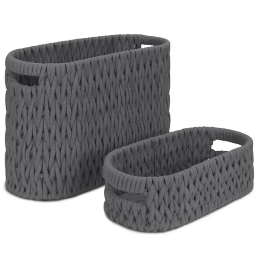 

Корзины для хранения туалетной бумаги в стиле бохо, плетеные из хлопковой веревки, набор из 2 штук, напольный держатель для туалетной бумаги на 6 мегарулонов