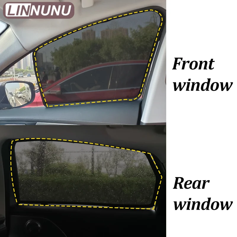 LINNUNU Magnetic Car Sunshade For AUDI A3 8Y Sportback 2021-2025 Side Window privacy Curtain Mesh Summer Sun Shade UV Protection