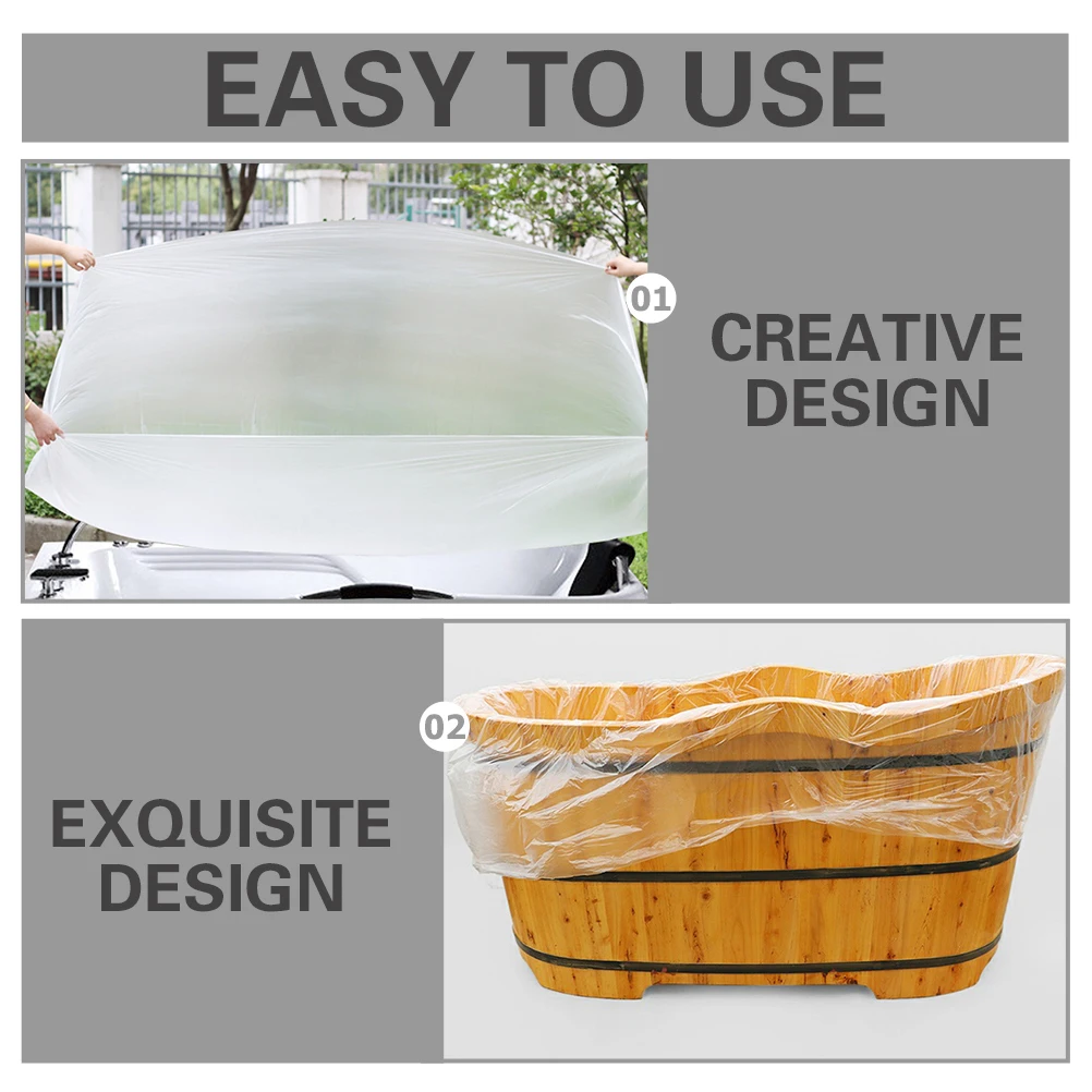 

Disposable Bathtub Cover Thickened Bathing Bag for Home Salon Feet Soak Liner HDPE Reliable Practical Foldable