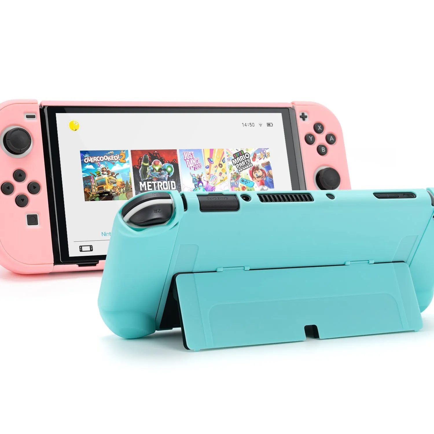 Nintendo Schalter OLED Fall Kawaii Split Freude-con Volle Schutz Hard Shell Für Nintend Schalter Oled Rosa Abdeckung Für NS Zubehör