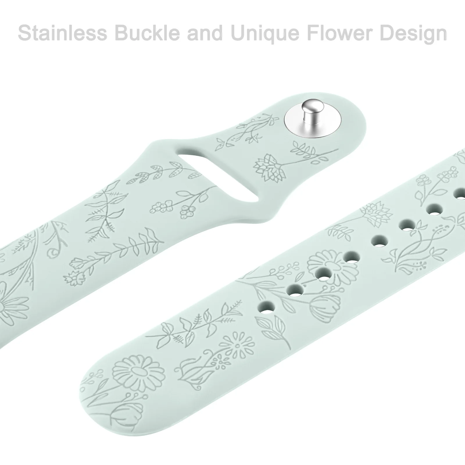 Correa con grabado de flores para Amazfit GTS, 2, 2e, 3/4, GTS2 Mini, GTR 4, 3, Pro, 47mm, GTR2, 2e, stratos 2, 3, Bip Lite, 20mm, 22mm pulsera de banda