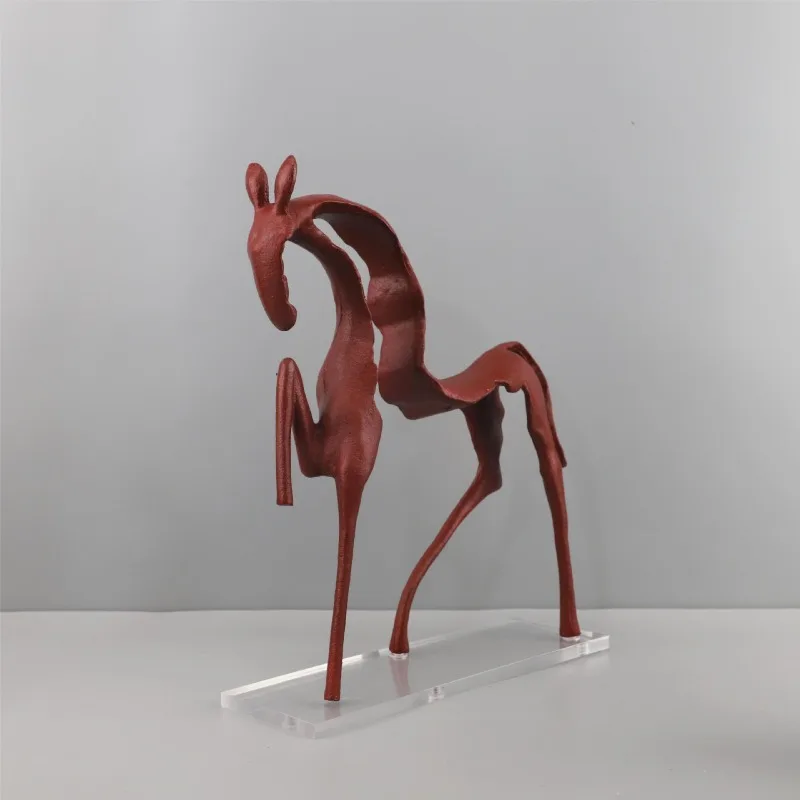 New Chinese cast iron horse desktop art ornament living room study wine cabinet TV cabinet entrance coffee table home decoration
