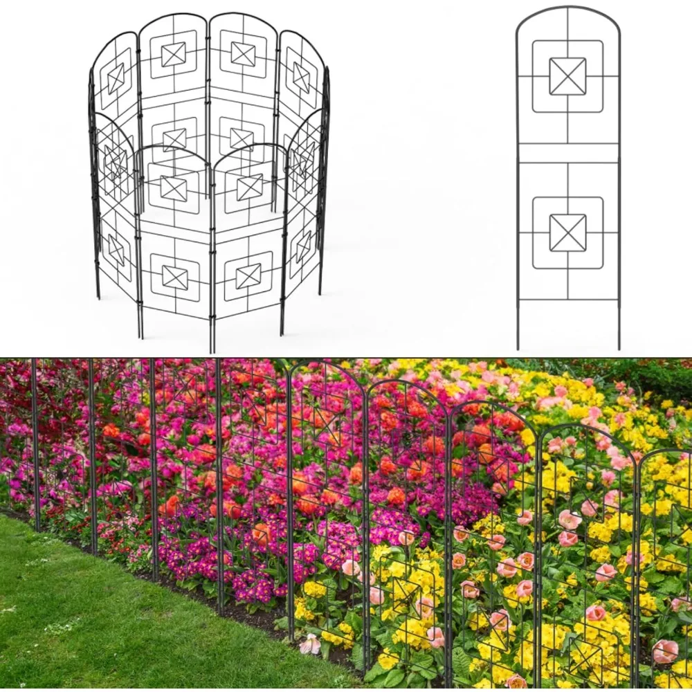 

Decorative Garden Fence 10 Pack, 38in(H) x 10.5ft(L) Animal Barrier Fence, Rustproof Metal Fencing for Yard