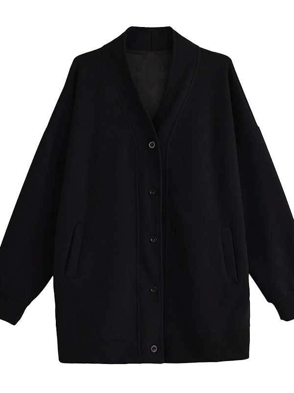 เสื้อโค้ทผู้หญิงทรงสลิม แฟชั่น เรียบง่าย สไตล์หวาน สำหรับสาวพลัสไซส์ ทรงหลวม ใส่สบาย ความยาวปานกลาง