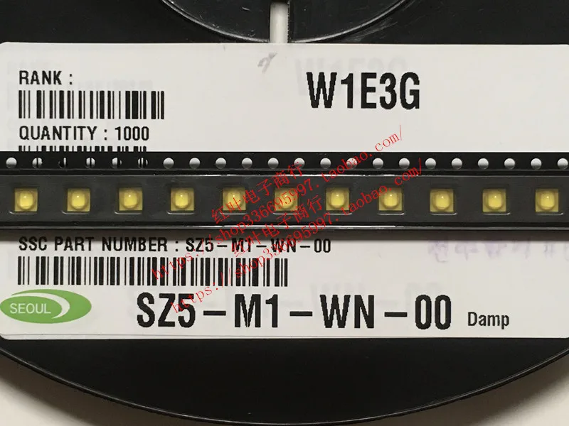 Parche de alta potencia importado de 5W, 50 piezas/SZ5-M1-WN-00, cabeza de bola 3535, cuentas de lámpara LED blancas naturales, 4000K