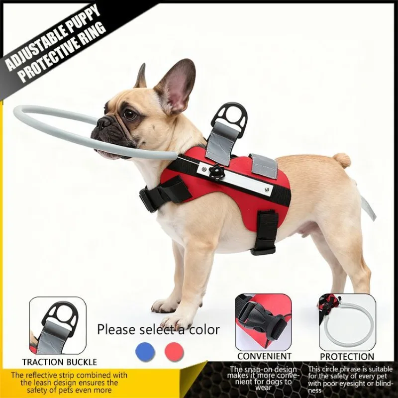 Blind Pet Bumper Collar Anti Collision Protection Ring Adjustable Portable Eye Injury Prevention for Blind Dogs Cats