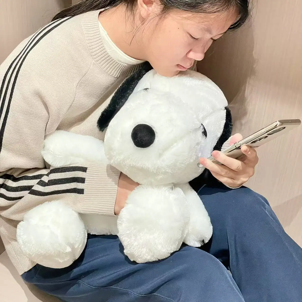 40/60cm 귀여운 스누피 봉제 인형 베개 스누피 펠루체 인형 소파 등받이 흰색 강아지 스누피 봉제 인형 크리스마스 선물 어린이용