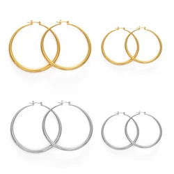 Anniyo 4/5/6/7/8CM African Hoop Round Stud Earrings Women Silver/Gold Color Ethiopian Jewelry Nigeria Congo Arab  #060306B