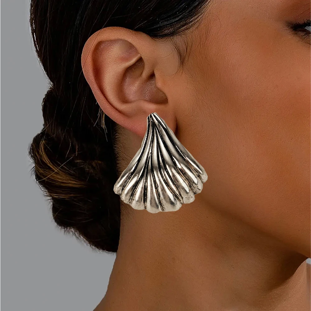 

Earrings Fashion Shandong Vintage Push Back Geometric Metal Stud Earrings Jewellery Woman Panic Buying