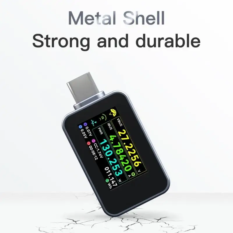 

652F USB C Meter Tester Electricity Current Tester USB C Battery Checker Electricity Current Voltmeter Ammeter Detector Mobile