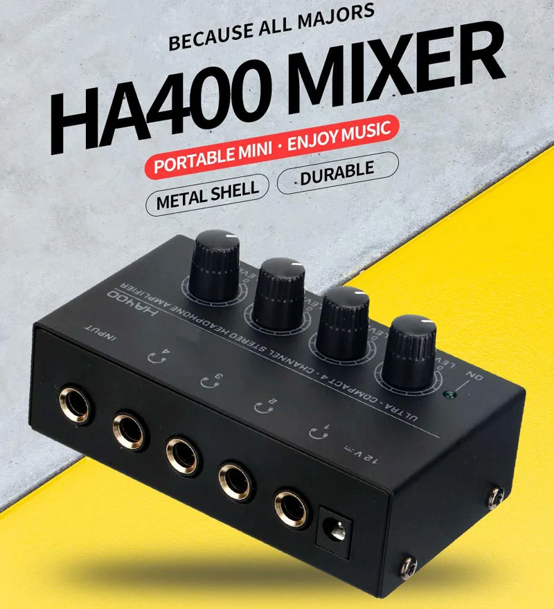 HA400 4-channel monitoring headphone amplifier, headphone amplifier, one in four out stereo amplifier