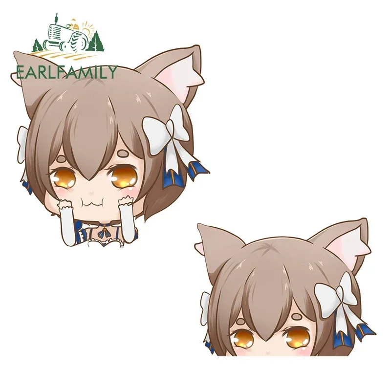 EARLFAMILY Felix Femboy Peek Car Stickers Scratch-Proof Simple Decals Personality Windshield Rearview Windows Decor Car Styling