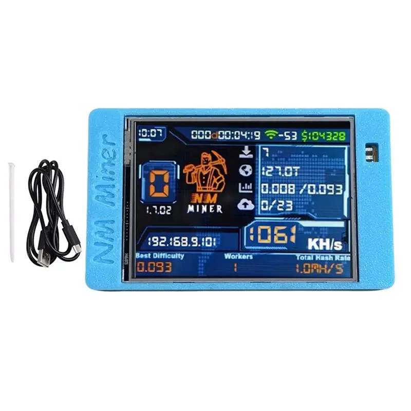 

A08E-1060Kh/S Nmminer Nerdminer Solo Miner Bitcoin BTC Crypto Solo Lottery Miner 2.8 Inch Color Display Nmminer