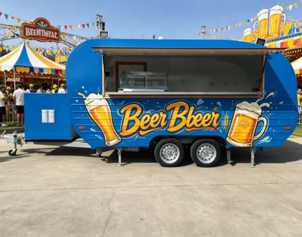 Portable Food Trailer Commercial Mobile Snack Cart Outdoor Catering Kiosk Business Equipment
