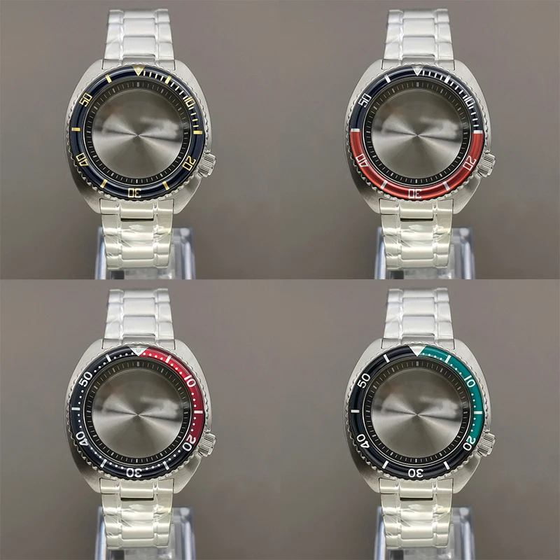

Mod NH35 NH36 Cases 6105 Turtle Abalone Case Sapphire crystal glass Fits NH35 NH36 7S26 4R Movement With Steel Band Watch Cases