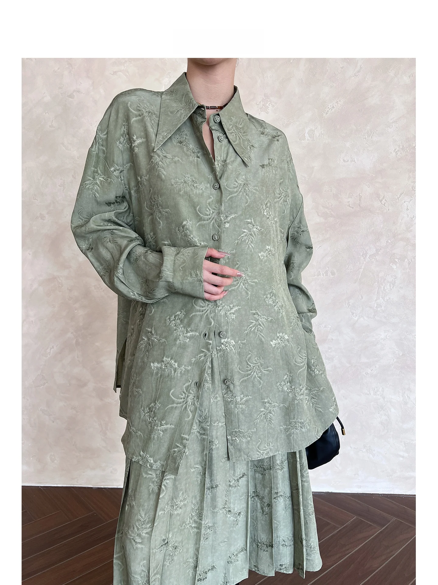 

Свободная повседневная женская рубашка с длинным рукавом и принтом ARETE AK, новая, с китайской художественной вышивкой, с воротником, свободного кроя