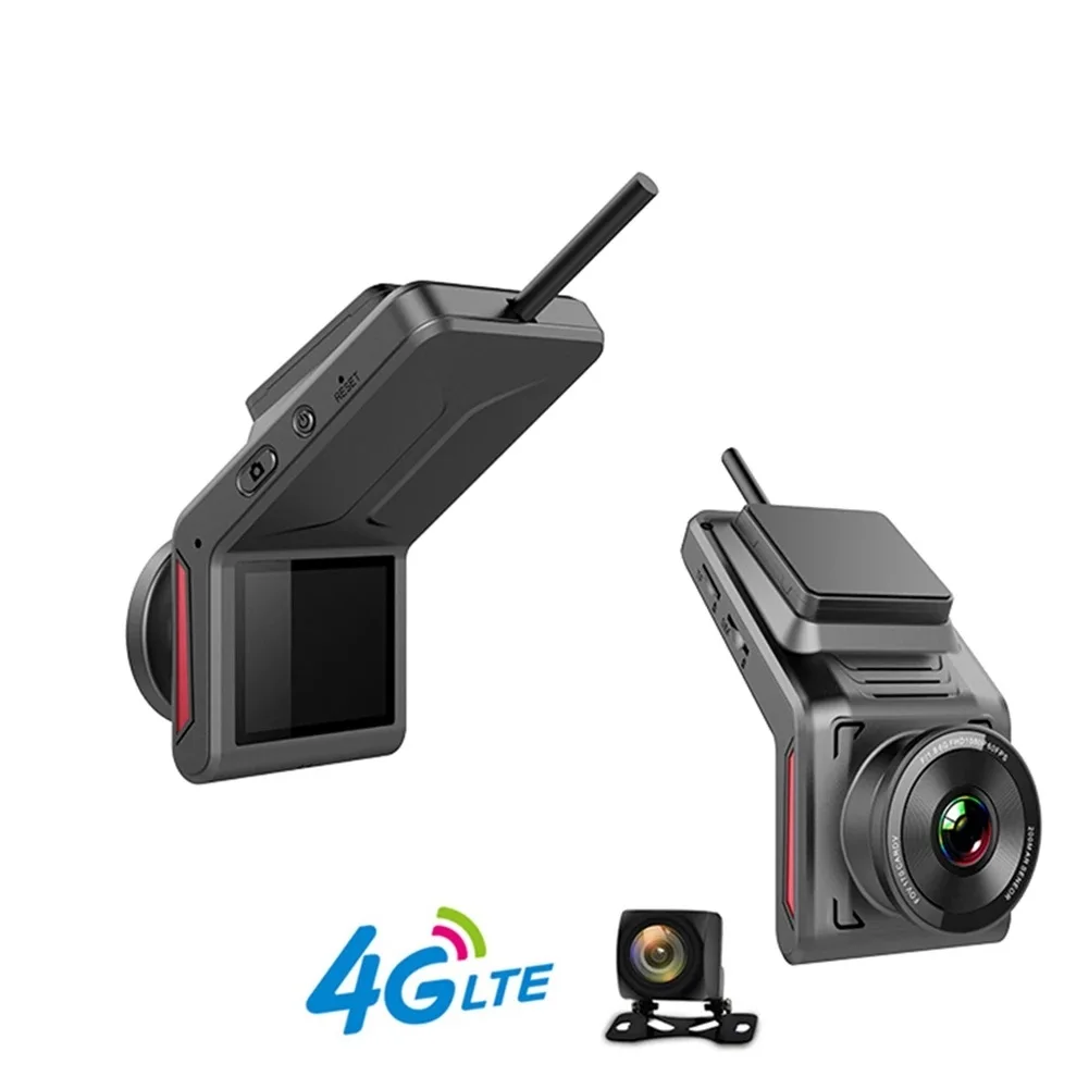 K18 4G กล้องวิดีโอ 2 เลนส์รถ DVR DashCam WiFi GPS Fleet Management รถสีดํากล่องกล้องที่จอดรถ Night Vision Dash CAM